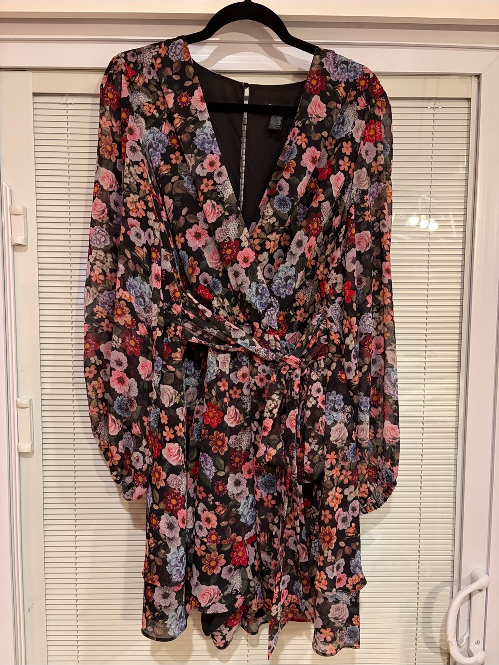 Express Black Floral Romper Size XL